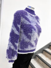 Load image into Gallery viewer, Marble High Neck Fluffy Dogtooth Jumper