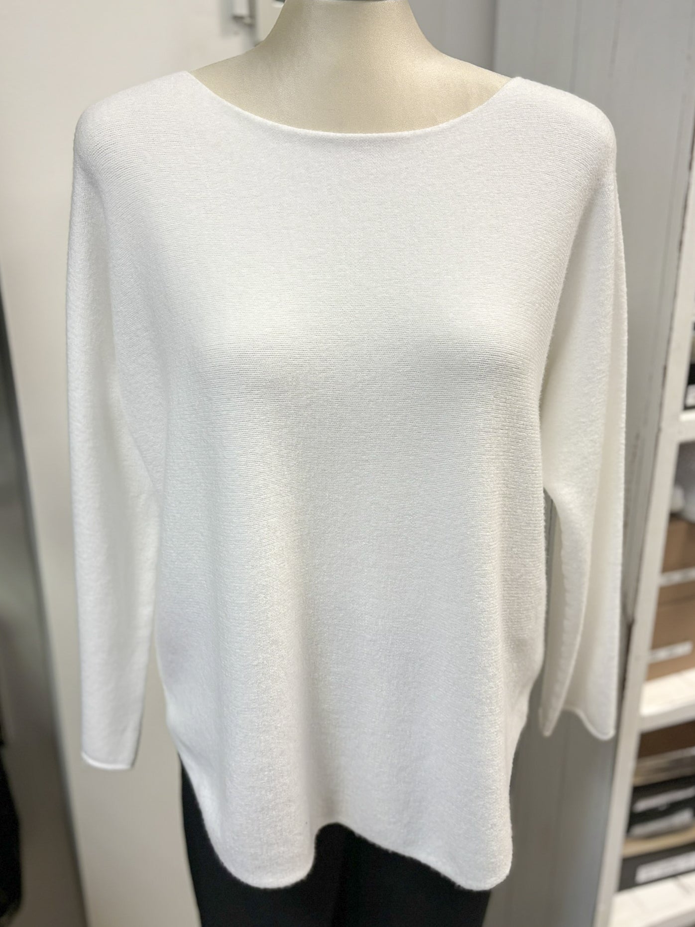 Wide Neck Plain Jumper