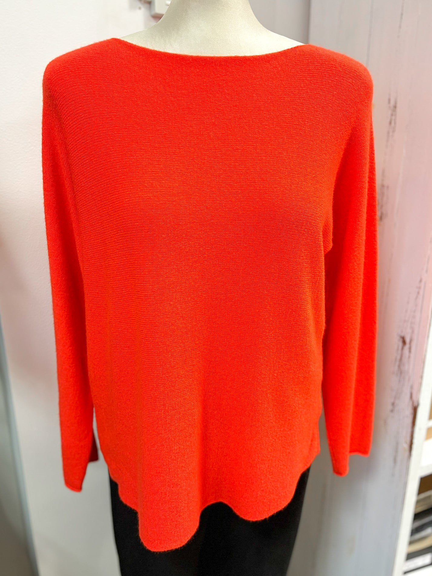 Wide Neck Plain Jumper