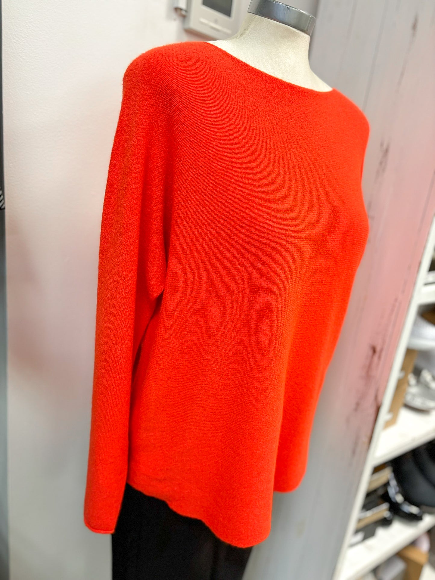 Wide Neck Plain Jumper