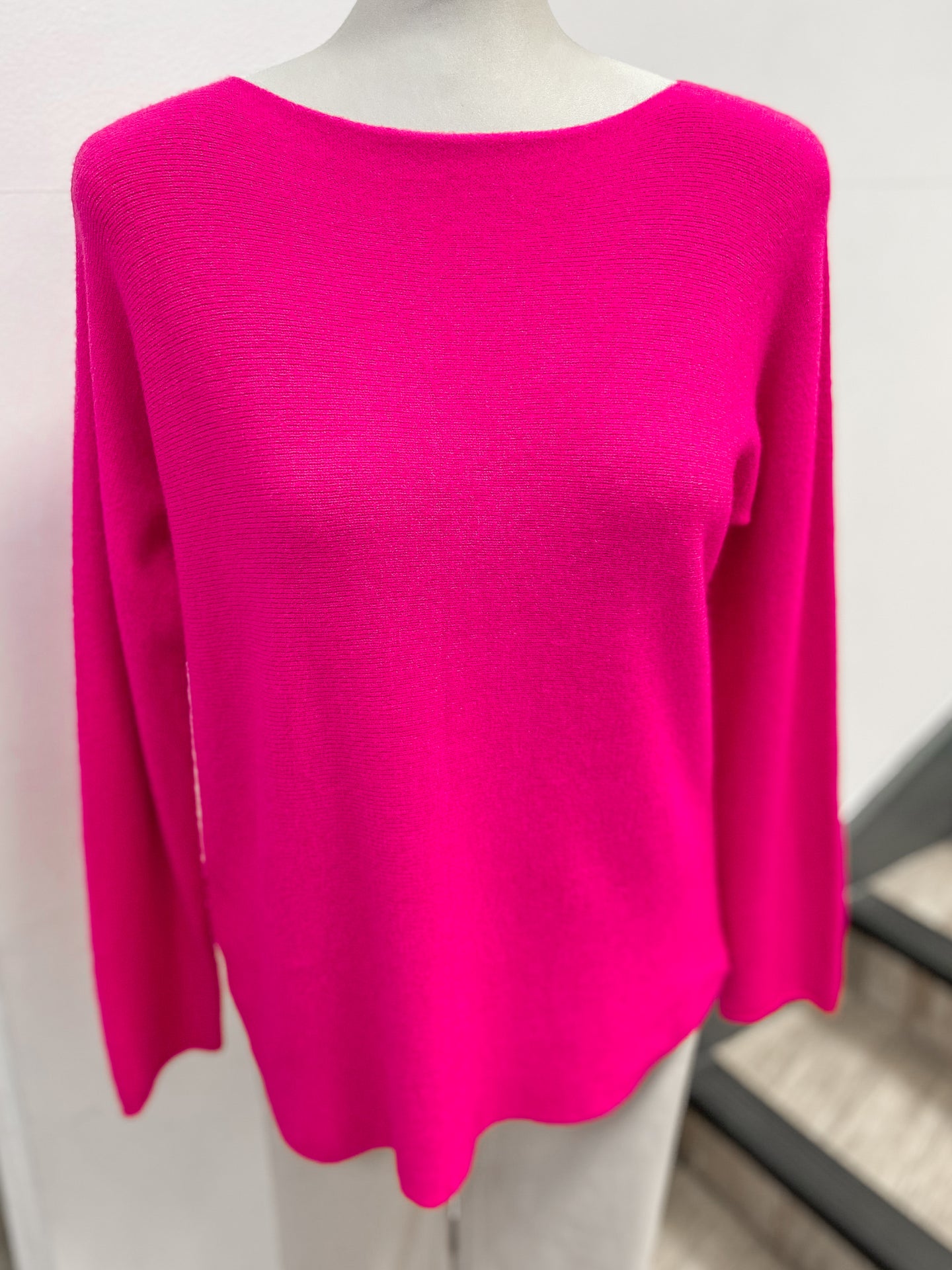 Wide Neck Plain Jumper