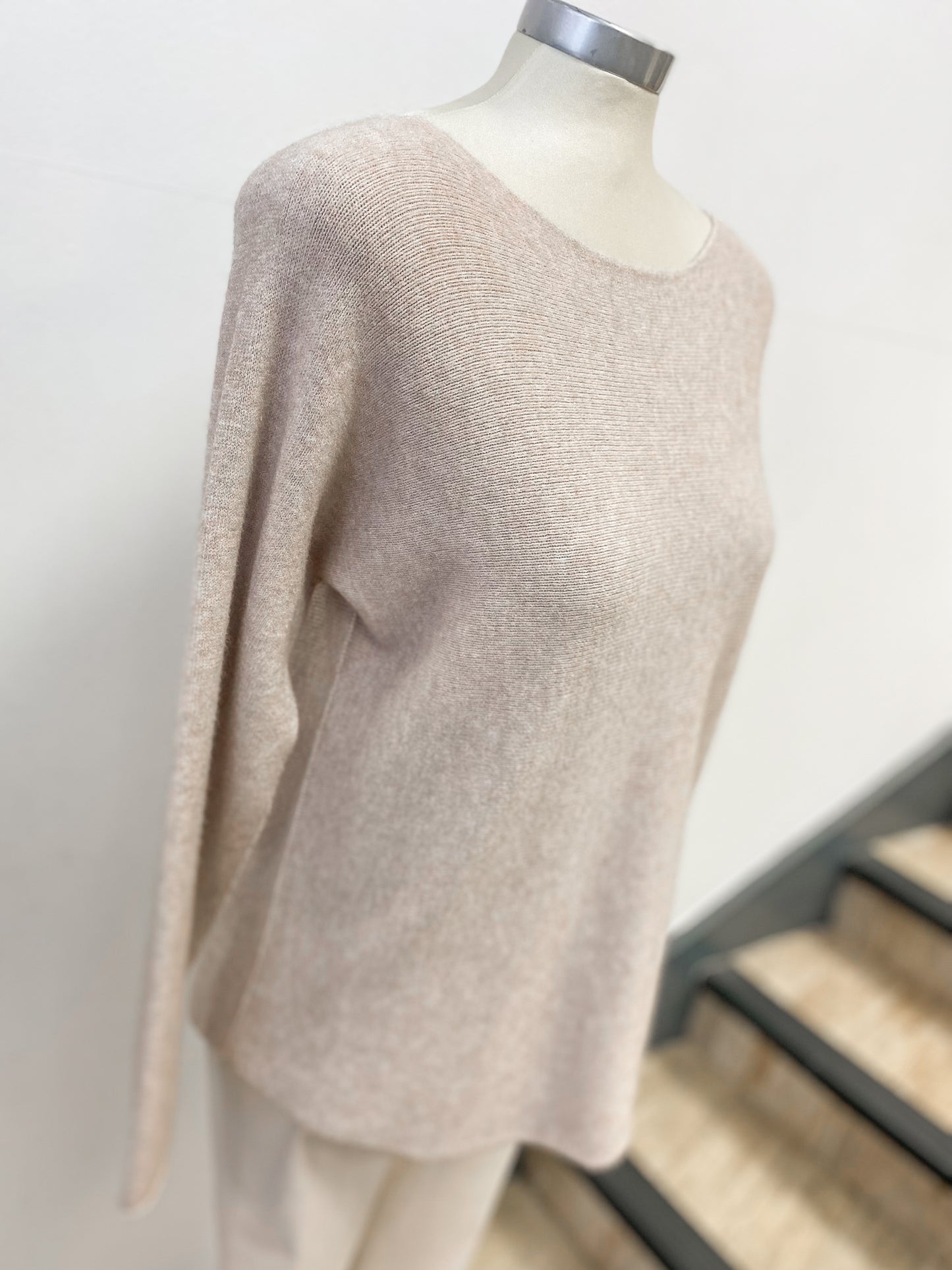 Wide Neck Plain Jumper