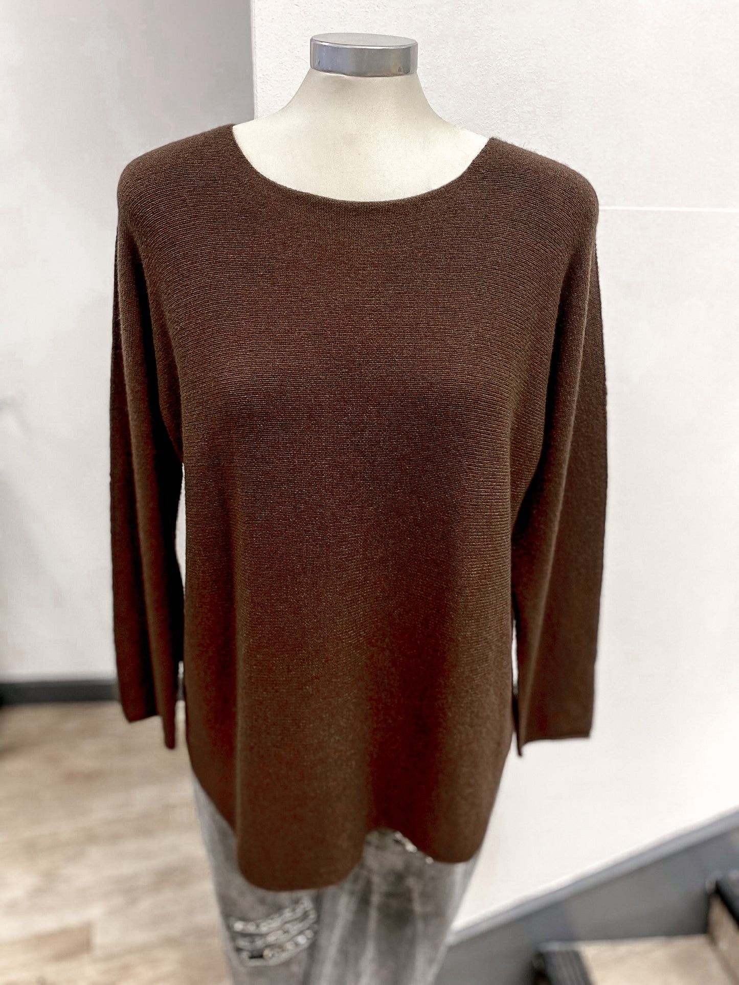 Wide Neck Plain Jumper