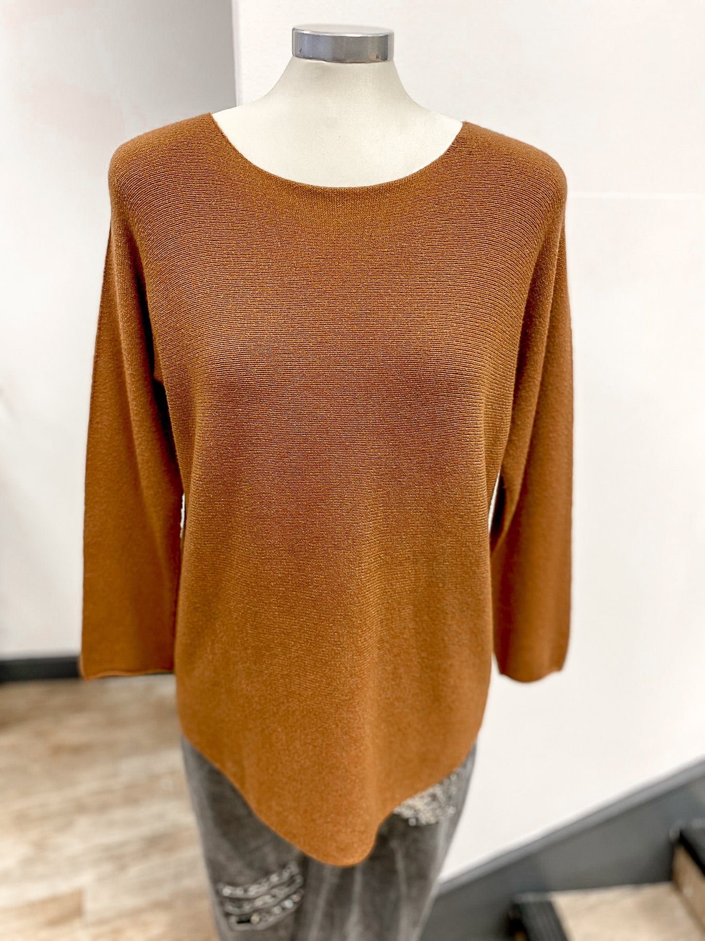 Wide Neck Plain Jumper