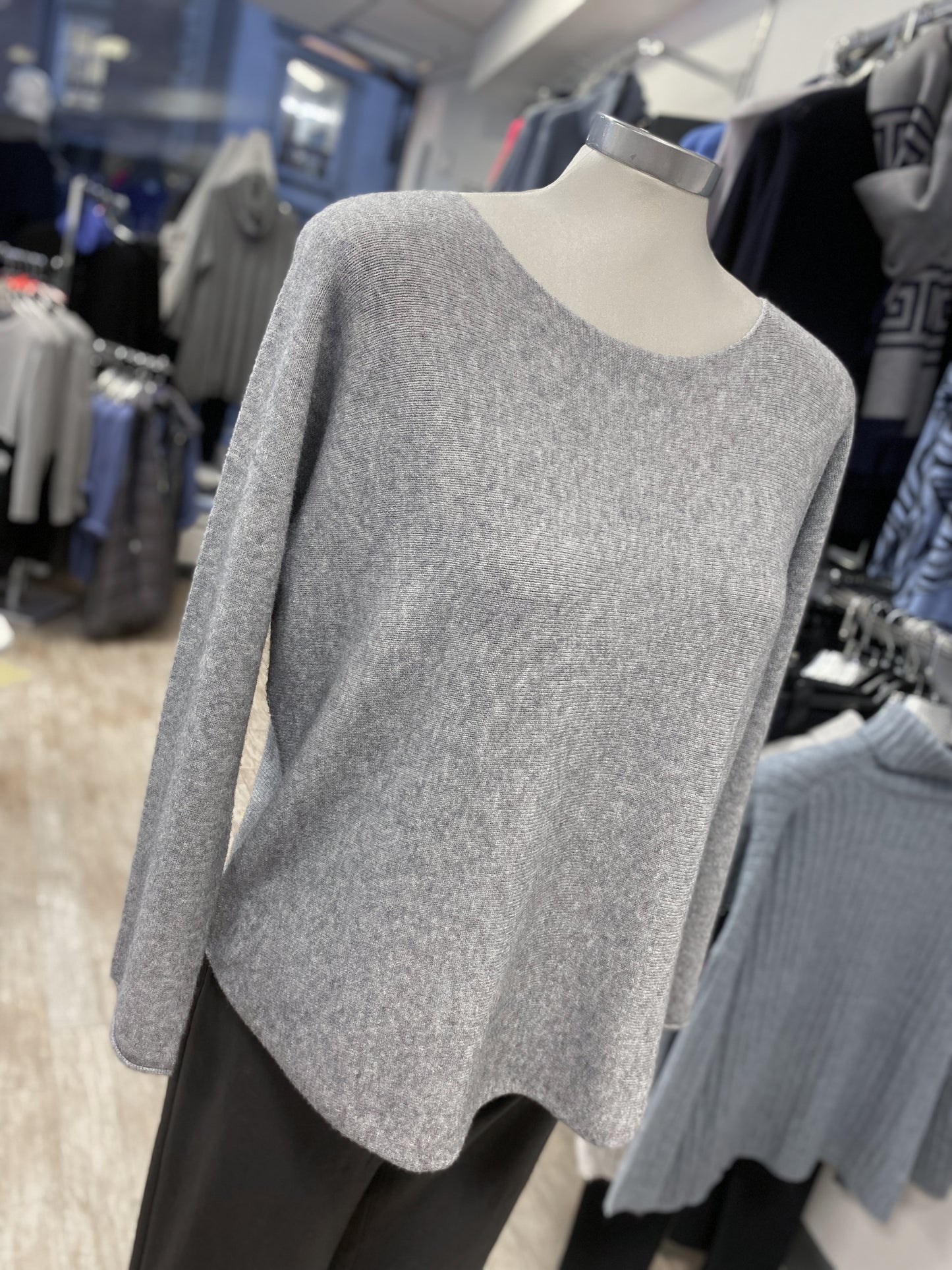 Wide Neck Plain Jumper